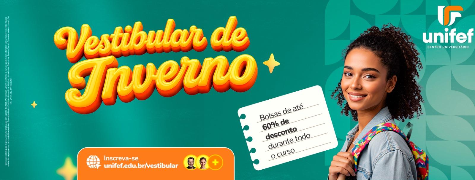 Banner Faculdades Integradas de Fernandópolis - Vestibular de Inverno UNIFEF 2026/2